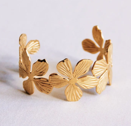 Bangle XL bloemen - goud