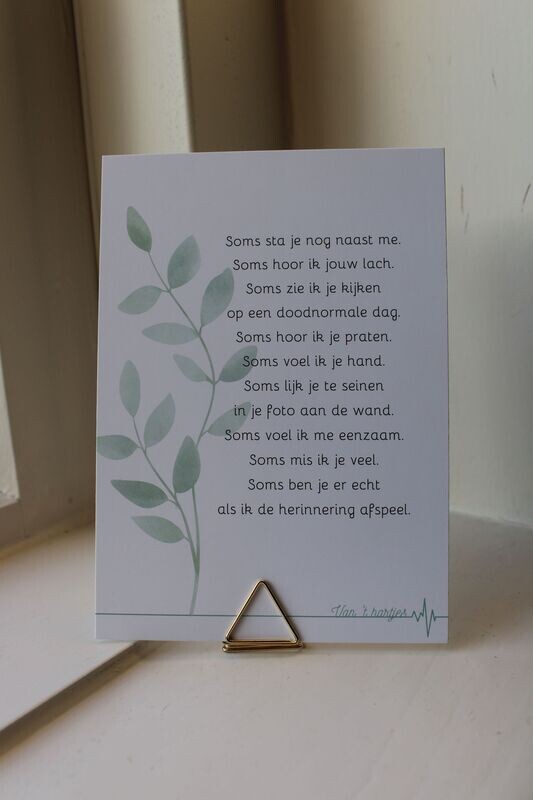 Wenskaart rouw/afscheid: Soms