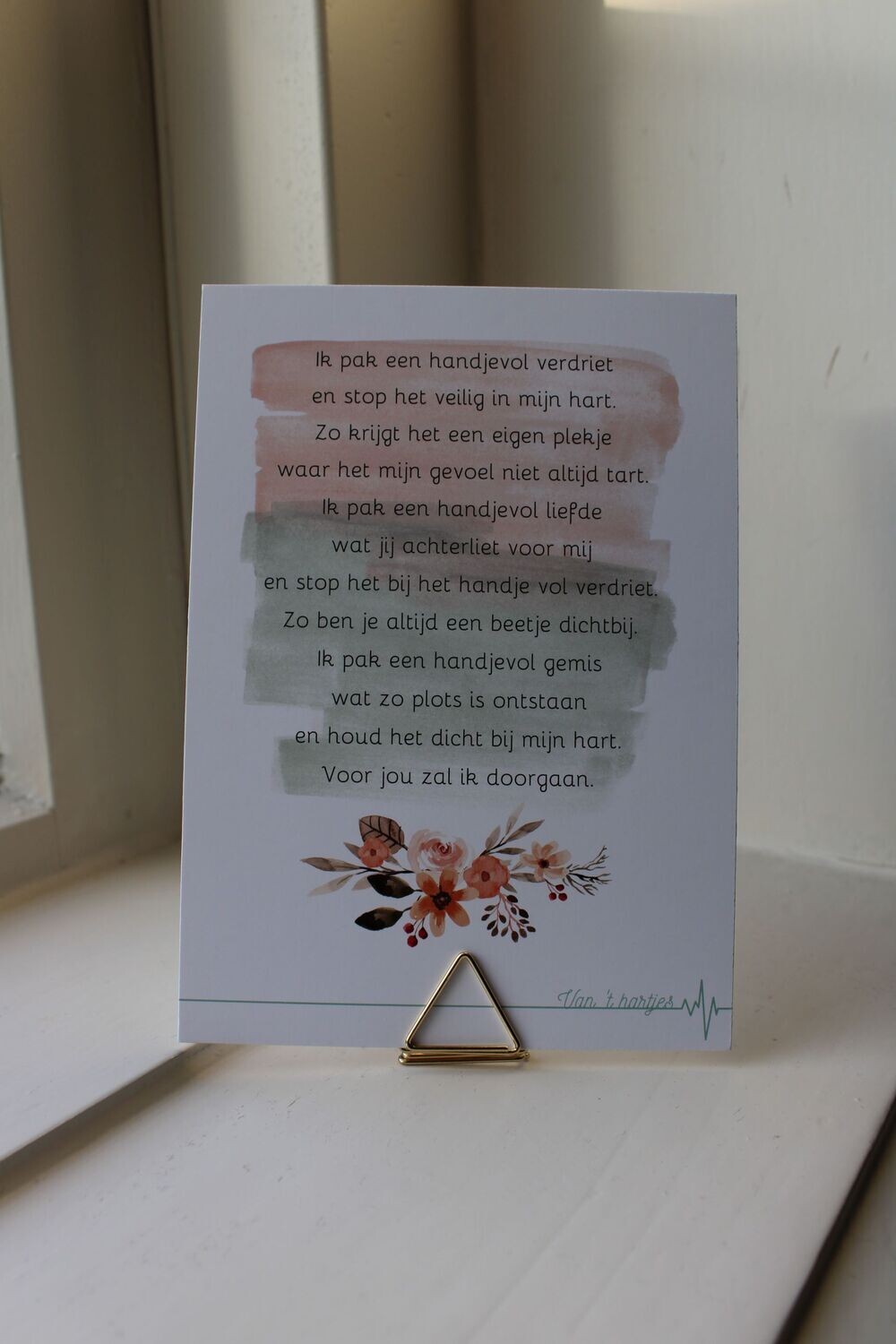 Wenskaart rouw/afscheid: Handjevol