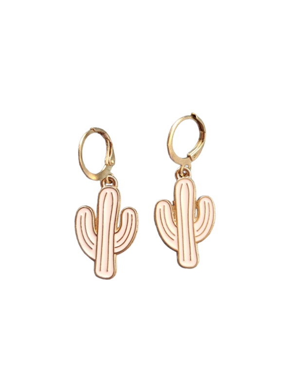 Oorbellen Cactus roze