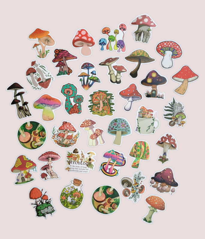 5x Stickers Mushrooms
