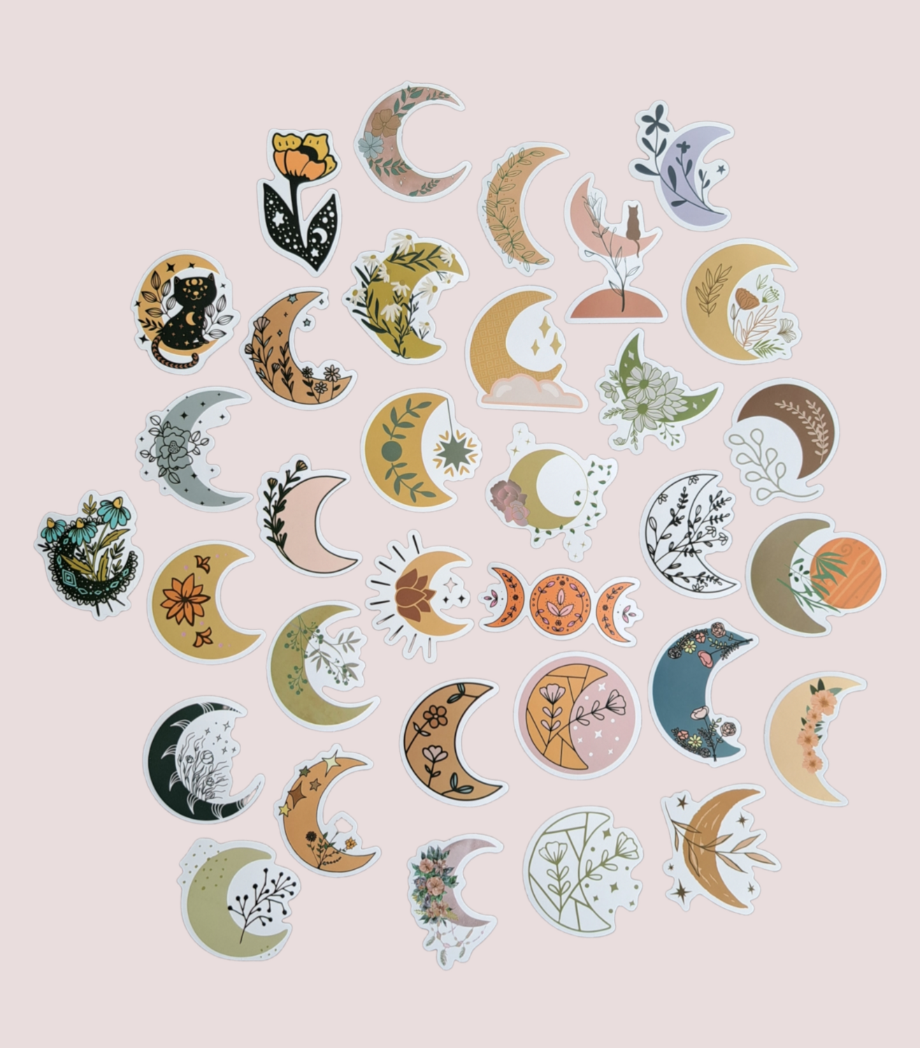 5x Stickers Moons