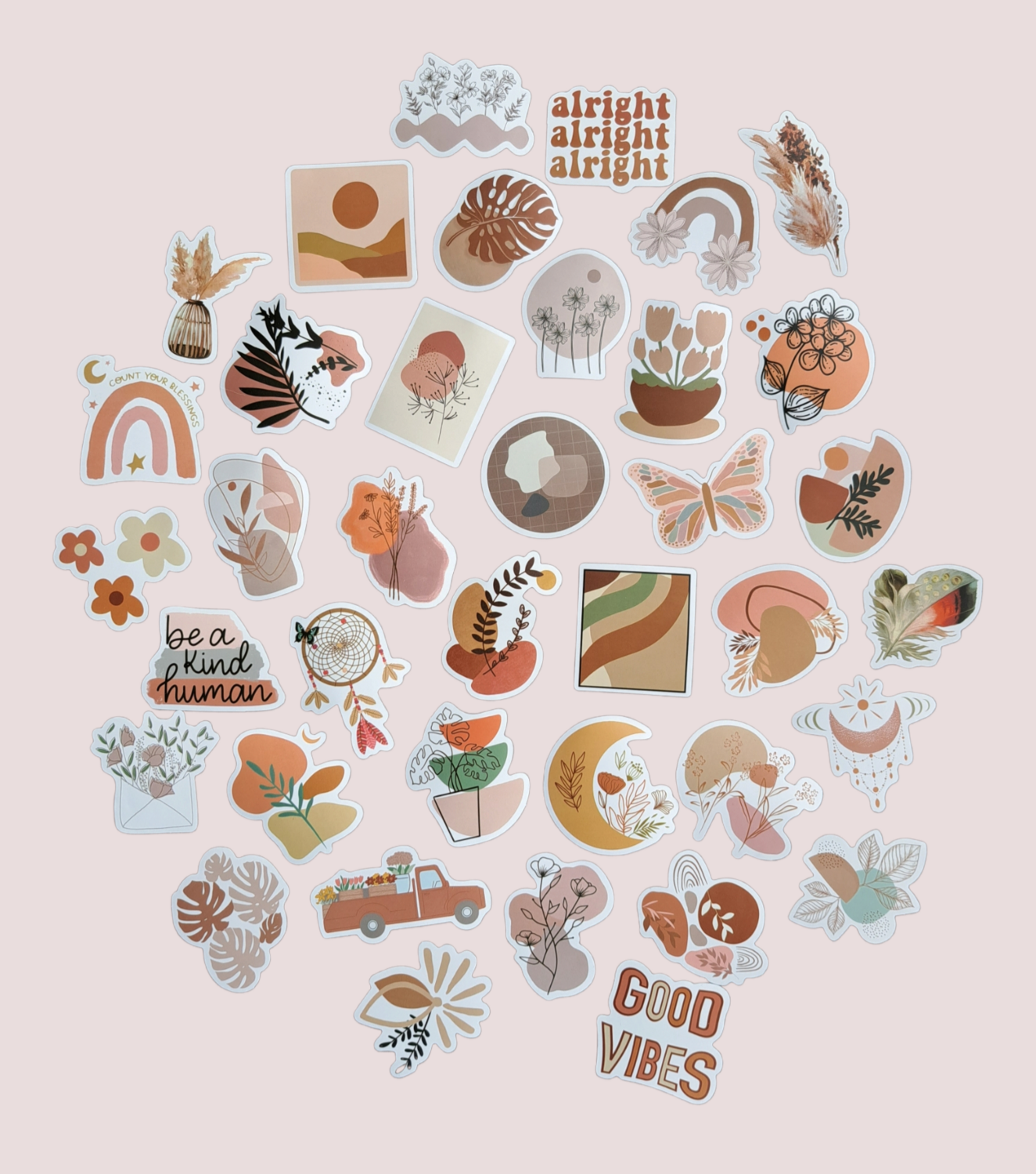 5x Stickers Boho