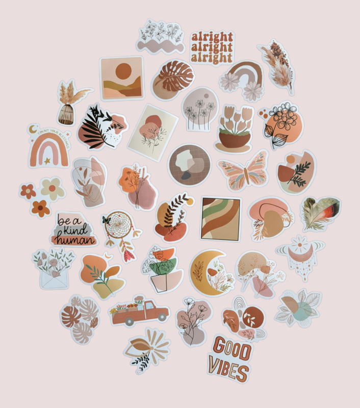 5x Stickers Boho