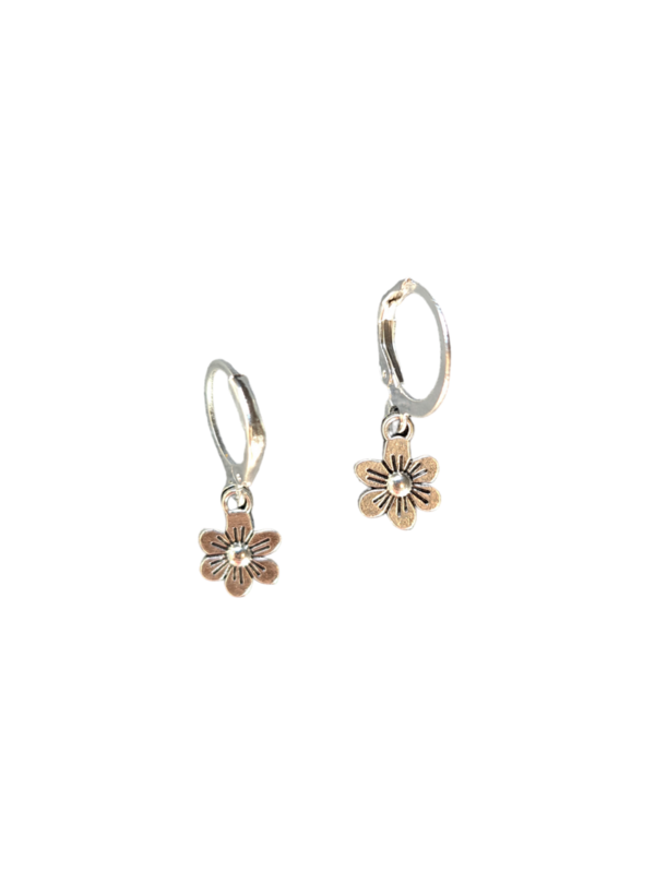 Oorbellen Bloem zilver
