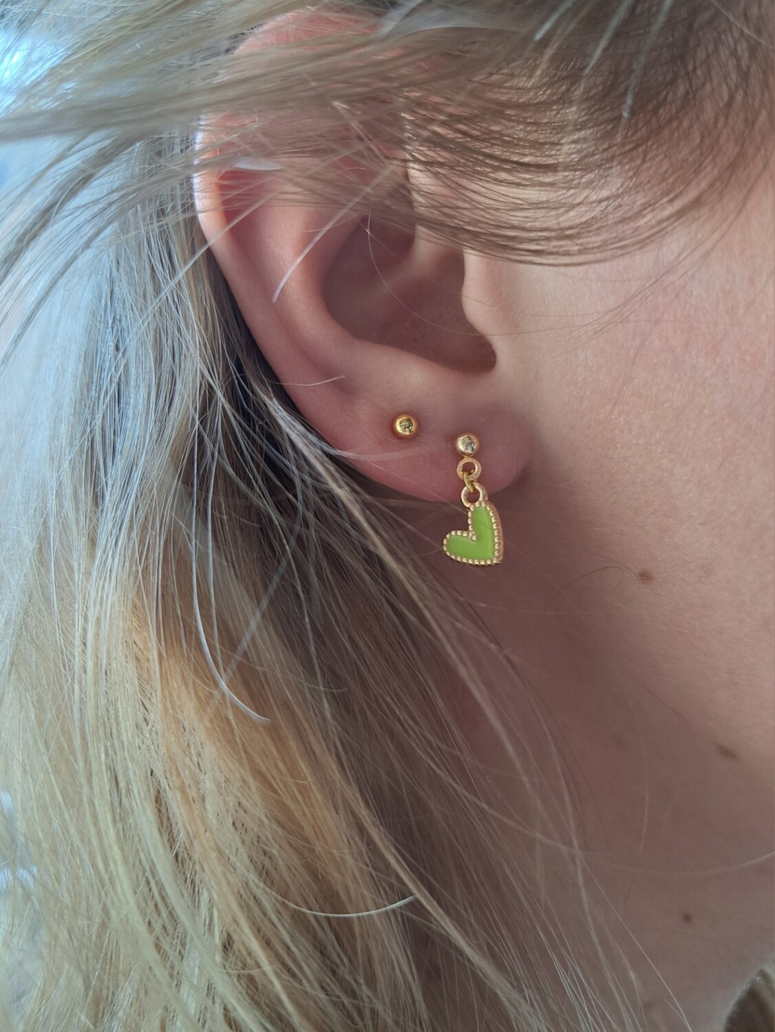 Oorbellen Hartje groen