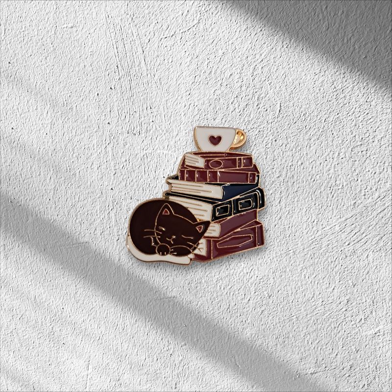 Pin Cat, Books, Cup