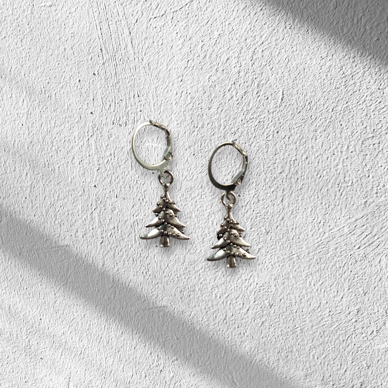 Oorbellen Kerstboom zilver