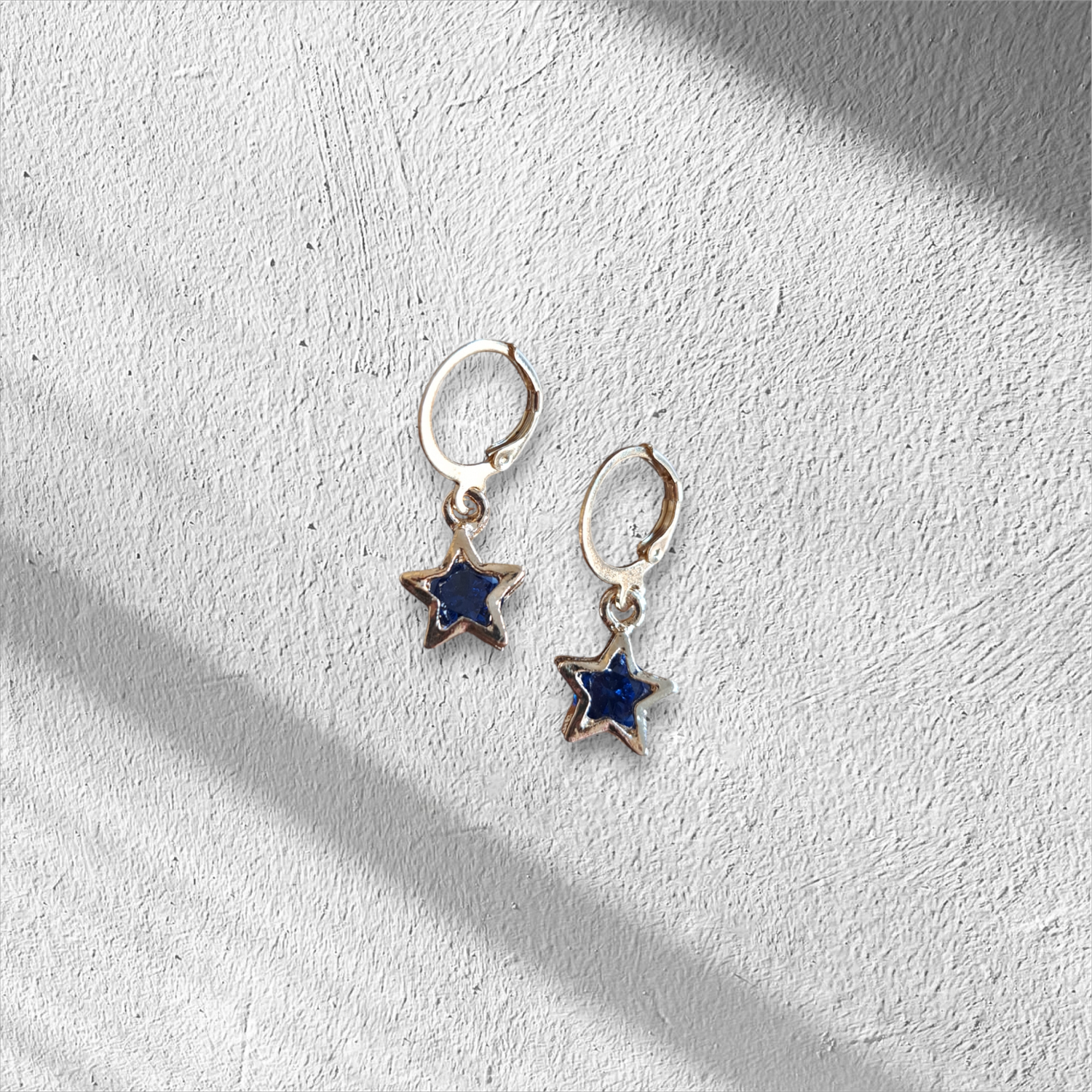 Oorbellen Ster blauw