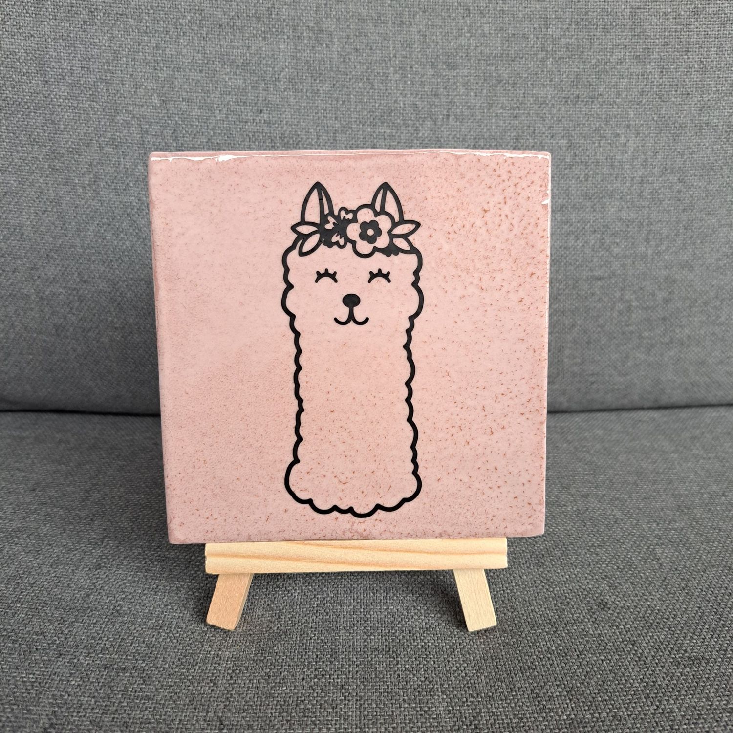 Tegeltje licht roze