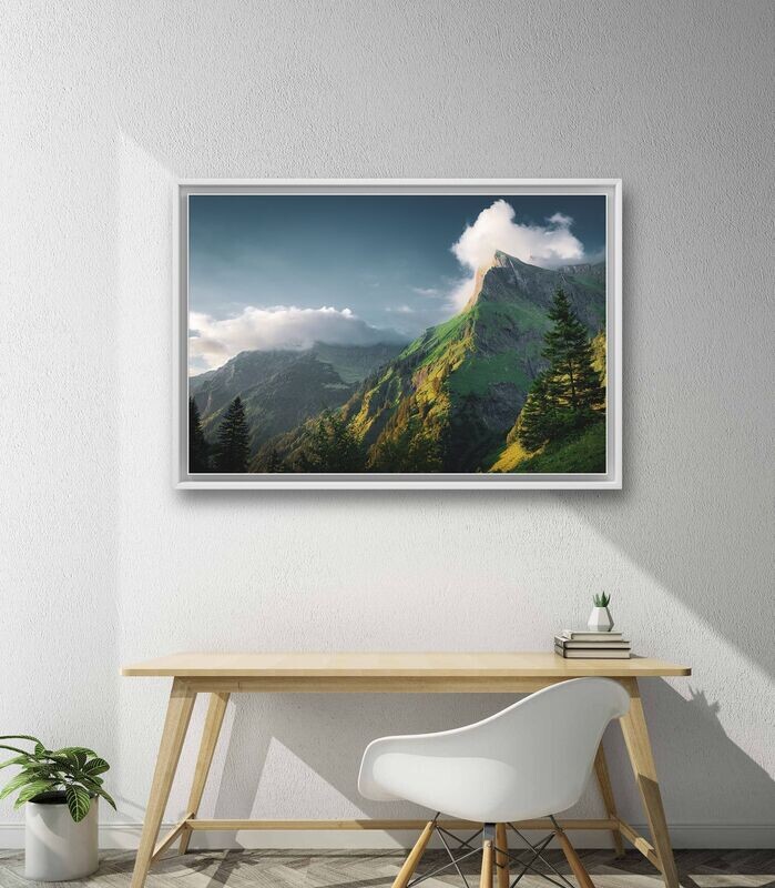 Wandbild Home - Alu-Dibond im weißen Schattenfugenrahmen