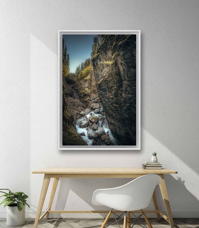 Wandbild Narrow Gorge - Alu-Dibond im weißen Schattenfugenrahmen