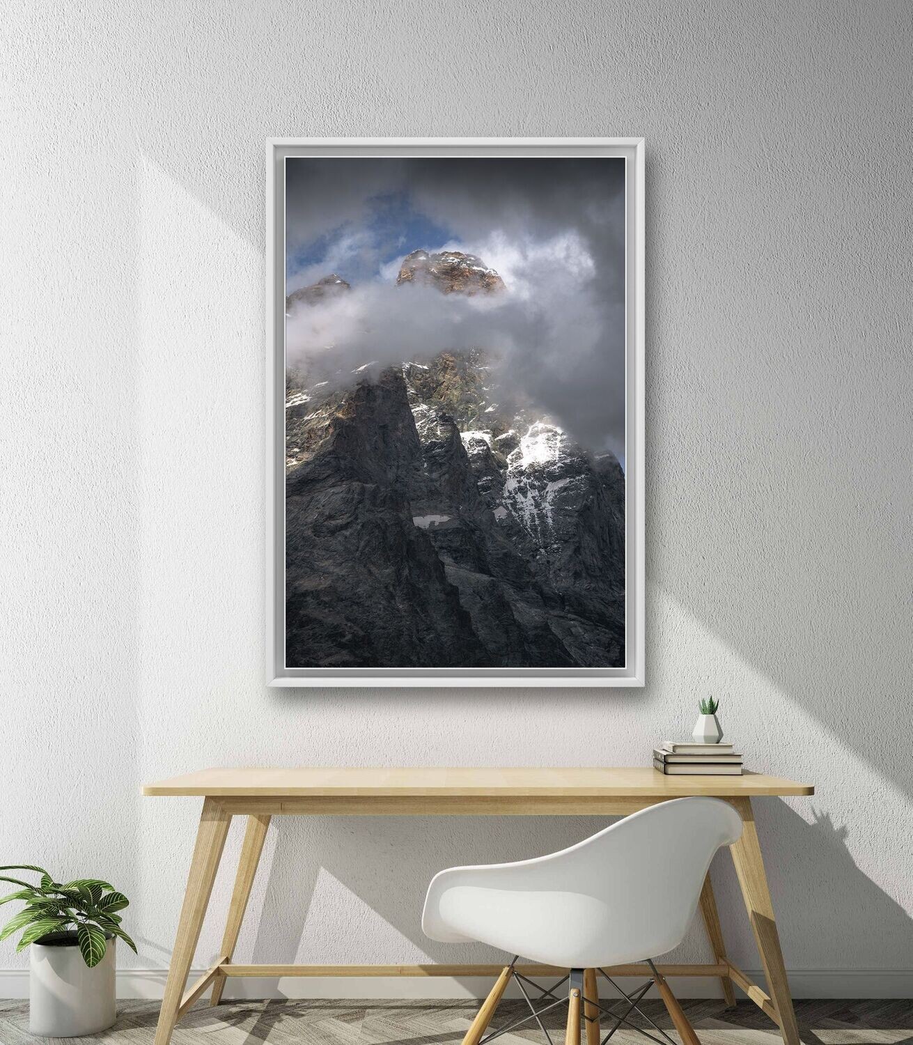 Mural Cervino - aluminum dibond in a white shadow gap frame
