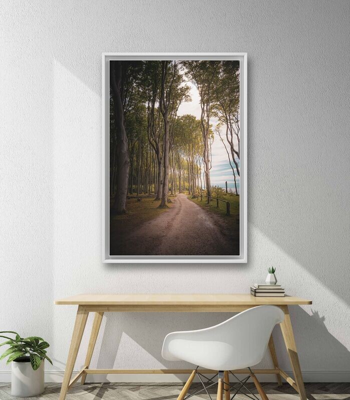 Wandbild Ghost Forest - Alu-Dibond im weißen Schattenfugenrahmen