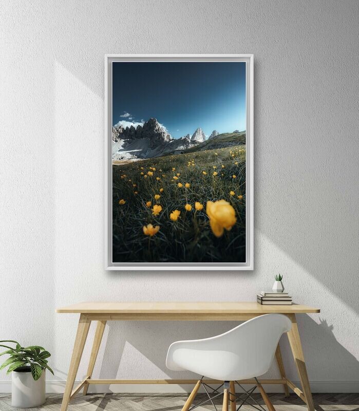 Wandbild Flower Power - Alu-Dibond im weißen Schattenfugenrahmen