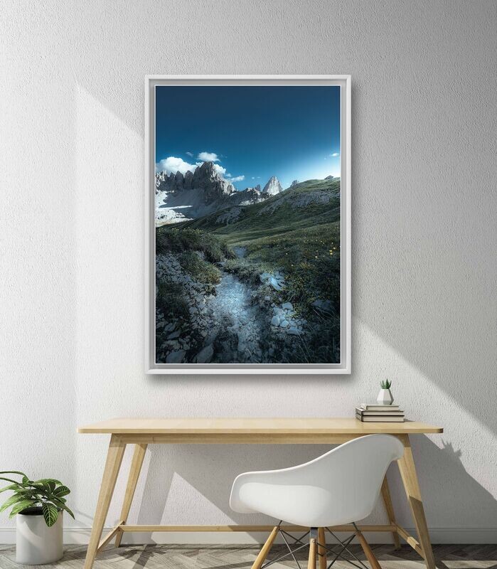 Wandbild Small Creek - Alu-Dibond im weißen Schattenfugenrahmen