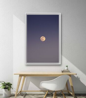 Wandbild Pastel Moon - Alu-Dibond im weißen Schattenfugenrahmen