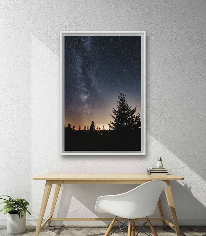 Wandbild The Milky Way - Alu-Dibond im weißen Schattenfugenrahmen
