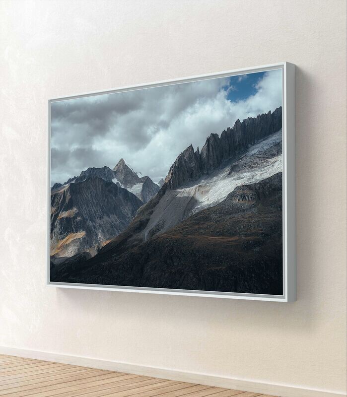 Wandbild The View - Alu-Dibond im weißen Schattenfugenrahmen - 3D-Ansicht