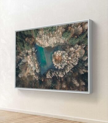 Wandbild Oasis - Alu-Dibond im weißen Schattenfugenrahmen - 3D-Ansicht