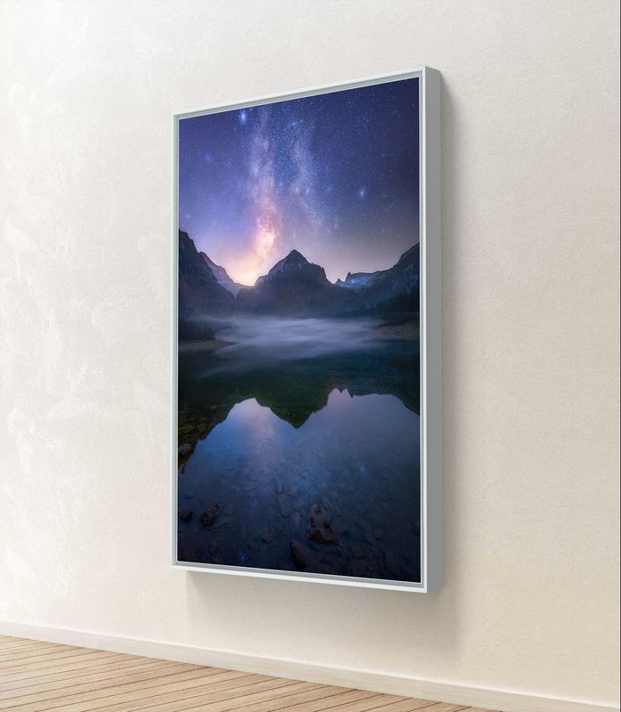 Wandbild Stairway to Heaven - Alu-Dibond im weißen Schattenfugenrahmen - 3D-Ansicht