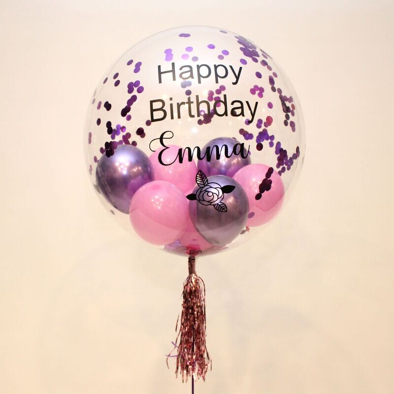 Birthday Bubble "Pink & Purple", personalisierbar