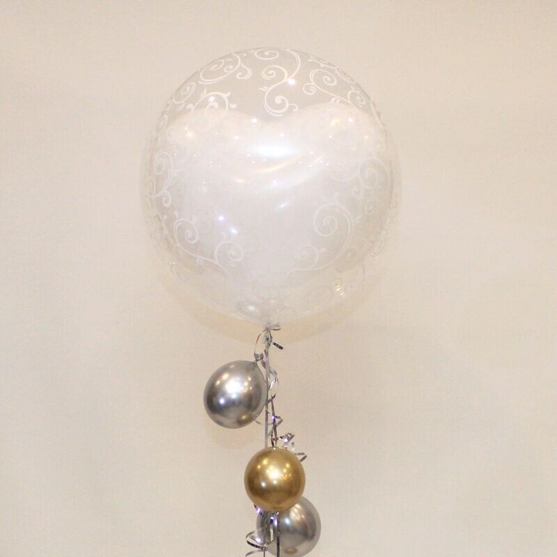 Personalisierter White-Heart Bubble elegant