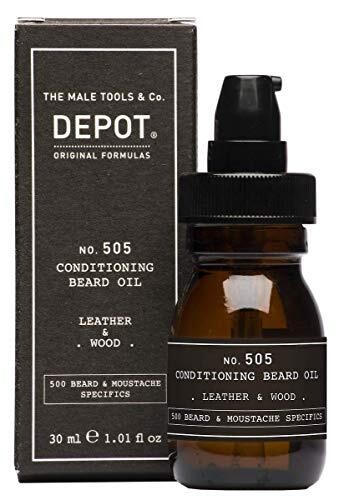 DEPOT No. 505 LEATHER & WOOD olio condizionante barba 30 ML