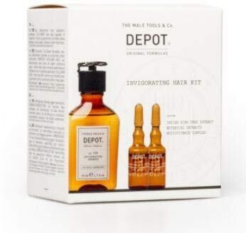 DEPOT INVIGORATING HAIR KIT small size contiene Depot nr. 105 SHAMPOO ANTI CADUTA NO. 205 TRATTAMENTO ANTI CADUTA