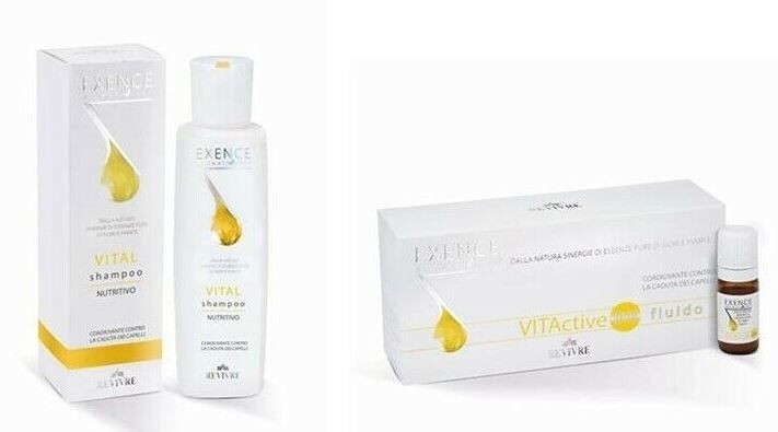 REVIVRE Kit Vital Nutritivo EXENCE completo caduta capelli - contiene shampoo Vital e fluido Vitactive