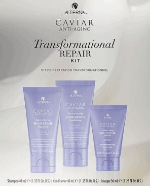 Alterna Caviar Anti Aging Trasformational Bond Repair Kit (shampoo/mini/40ml + h/cond/mini/40ml + h/mask/mini/36ml)