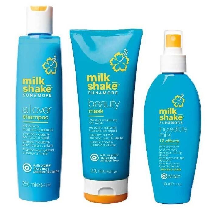 MILK SHAKE Sun&More kit solari contiene Shampoo All over 250ml - mask 200ml - incredible milk 140ml
