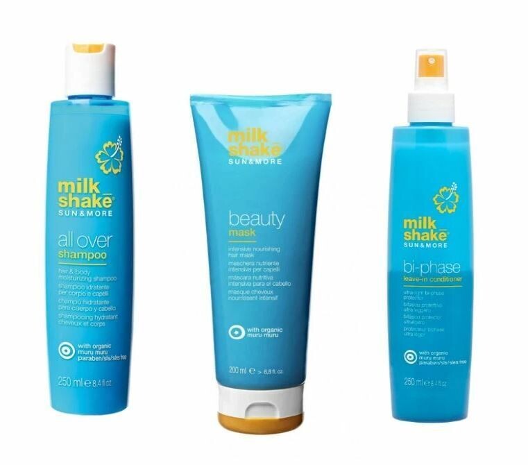 MILK SHAKE Sun&More kit solari contiene Shampoo All over 250ml - Incredible milk 140ml -  BI-PHASE Leave in conditioner  250ML