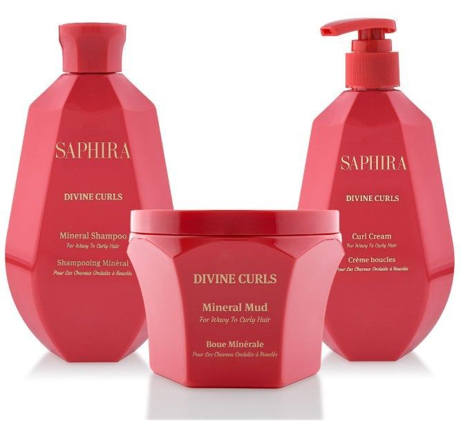SAPHIRA Divine Curls Kit ( shampoo , Mud , Curl Cream )