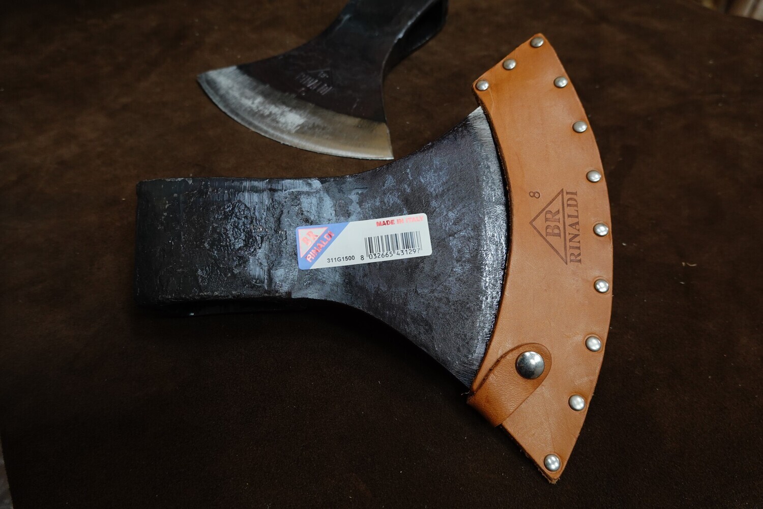 Étui de protection en cuir durable pour tête de hache, outil de camping ( lame D : 11,4 cm ~ 12,4 cm, noir