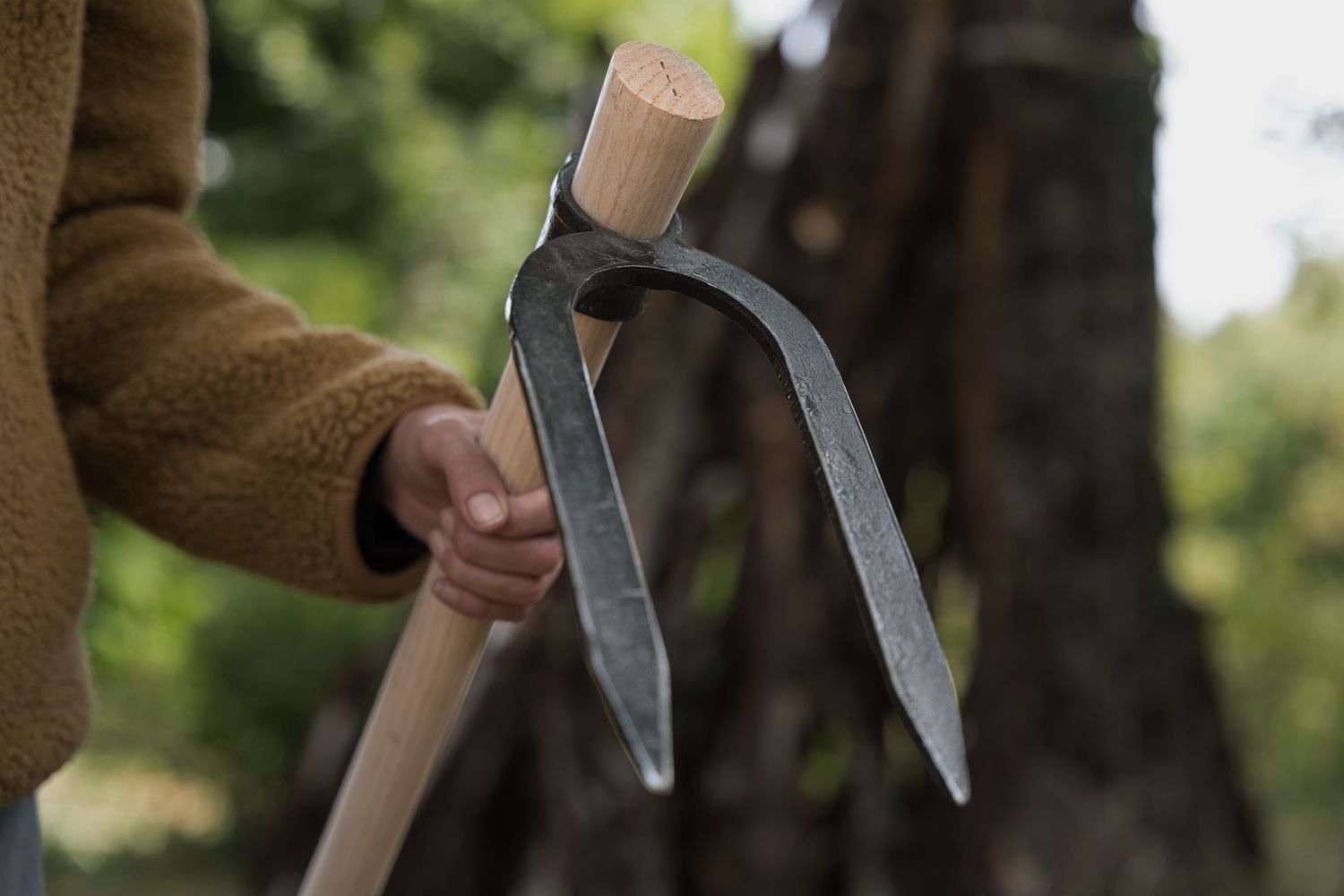Houe Houe "Bigard" à deux dents - avec manche en bois 140cm
