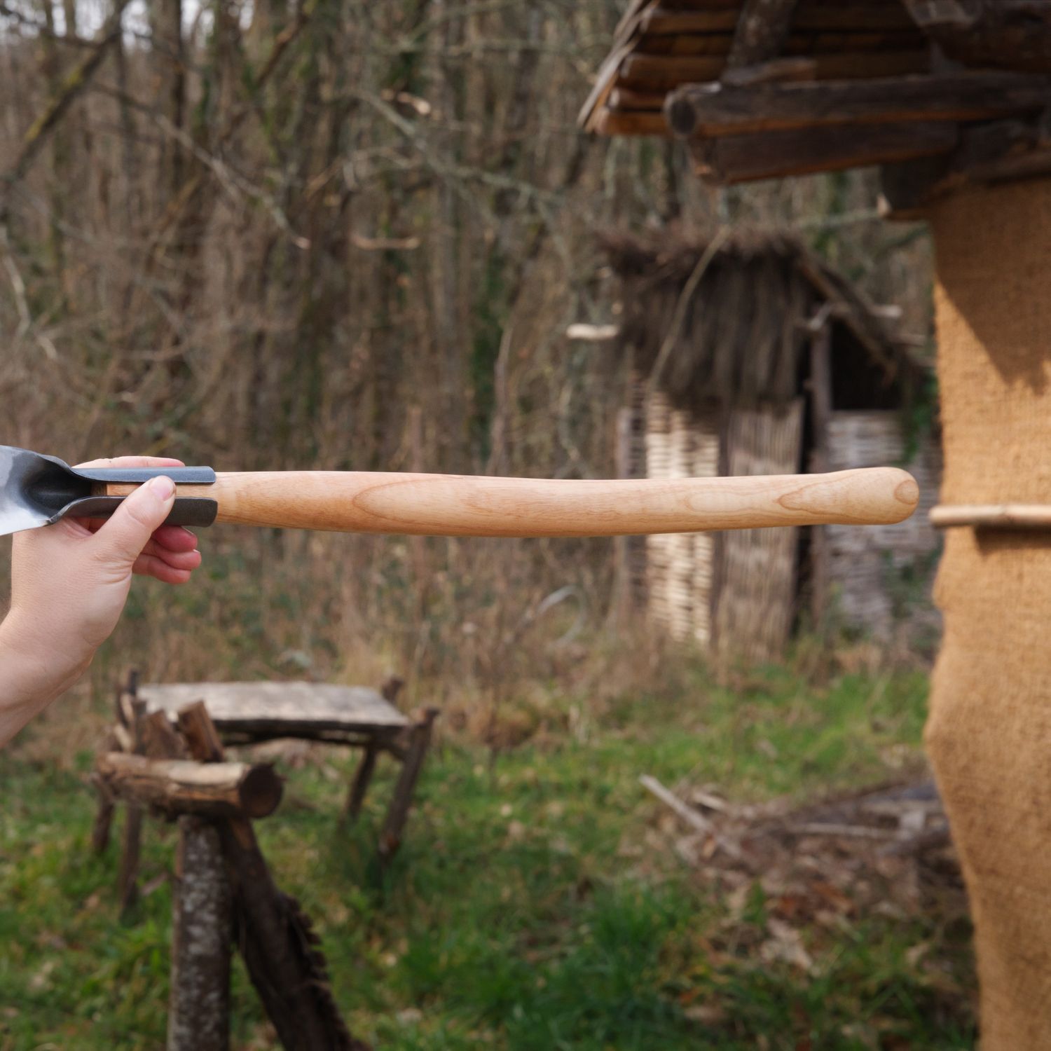 Déstockage : manche de serpe cintré de 60cm pour ancienne serpe Ventrue Déstockage : manche de serpe cintré de 60cm pour ancienne serpe Ventrue
