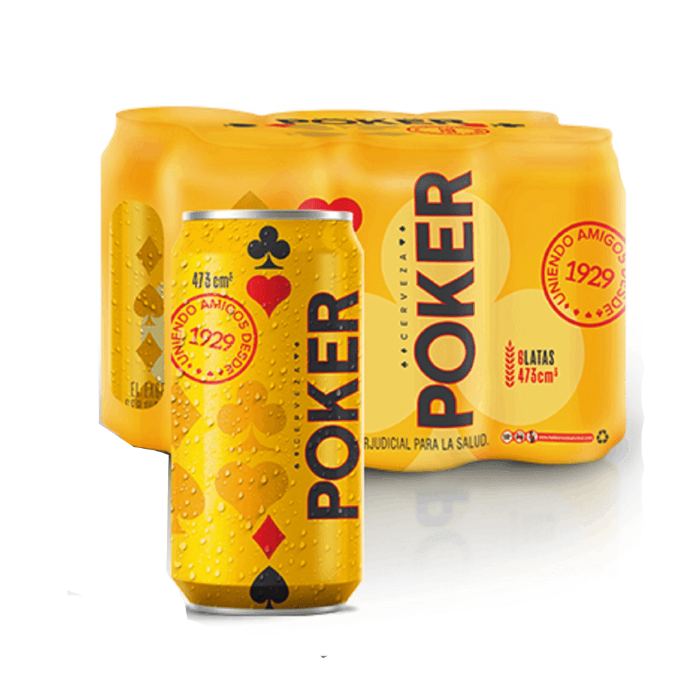 SIX PACK POKER LATA 473ML