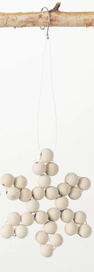 Wood Bead Star Ornament