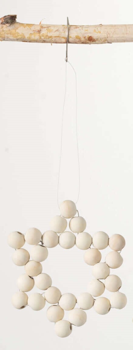 Wood Bead Star Ornament