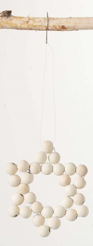 Wood Bead Star Ornament