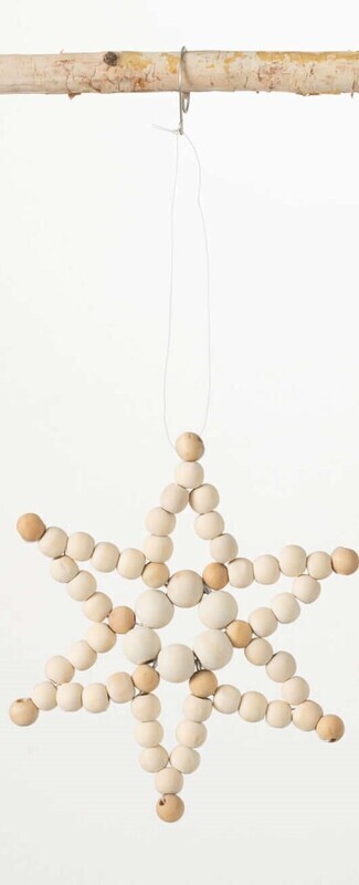 Wood Bead Star Ornament