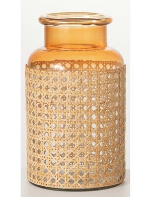 Ombre Bamboo-Weave Jar Tall