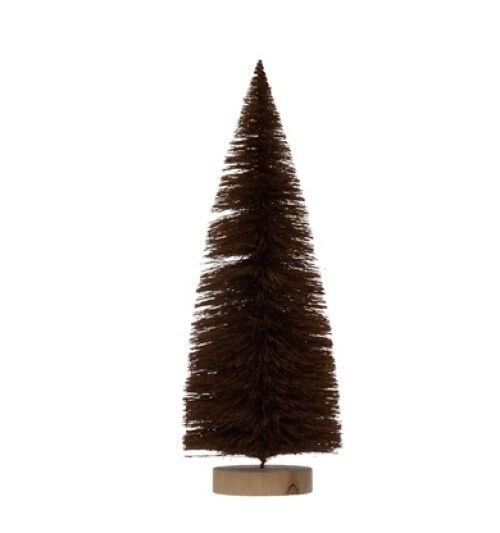 Northern Lodge 4-1/4&quot; Round x 12&quot; High Sisal Bottle Brush Tree - Brown
