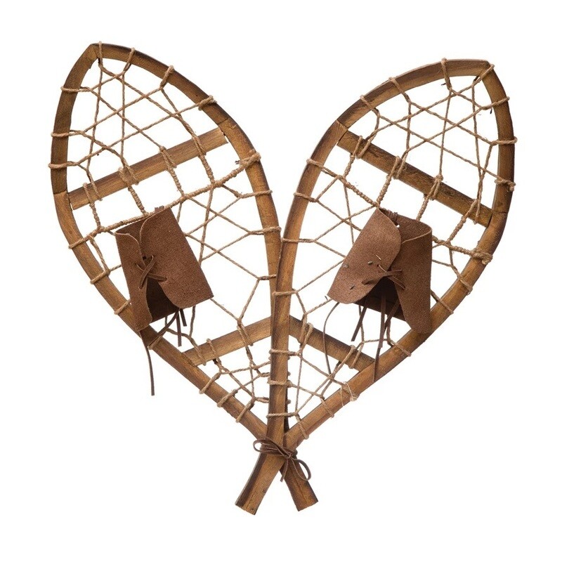 Cabin Holiday Wood Snowshoes Decor