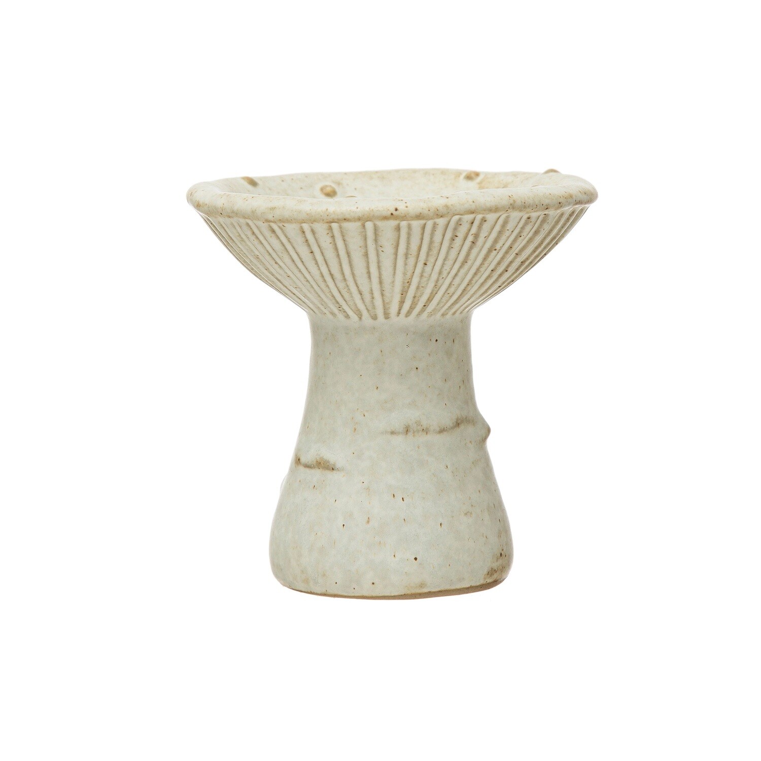 Stoneware Mushroom Footed Dish