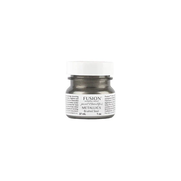 Fusion Mineral Paint Metallic Brushed Steel, Size: 37mL