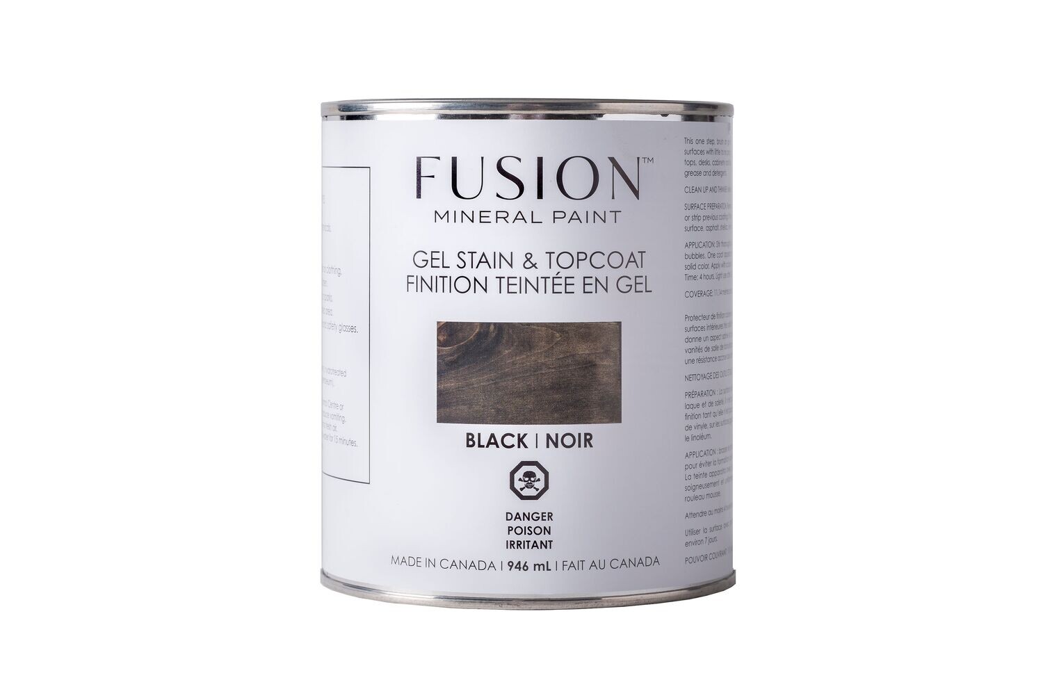 Fusion Mineral Paint Gel Stain &amp; Topcoat, Color: Black