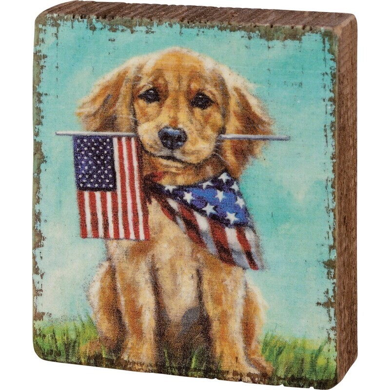 Block Sign - Puppy Flags