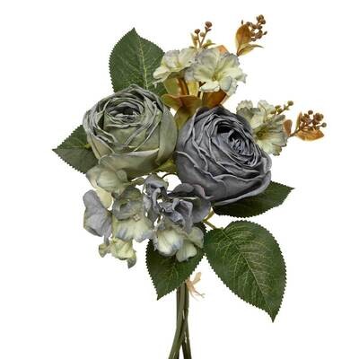 Bundle of 5 Mixed Blue Rose Hydrangea Bundle of 5 Mixed Blue Rose Hydrangea